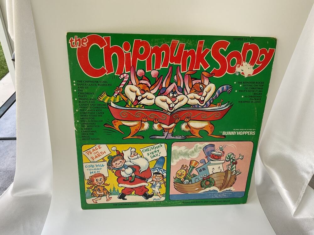 The Chipmunk Song Bunny Hoppers 1974 Vinyl LP Tinkerbell SX 1734 Tested